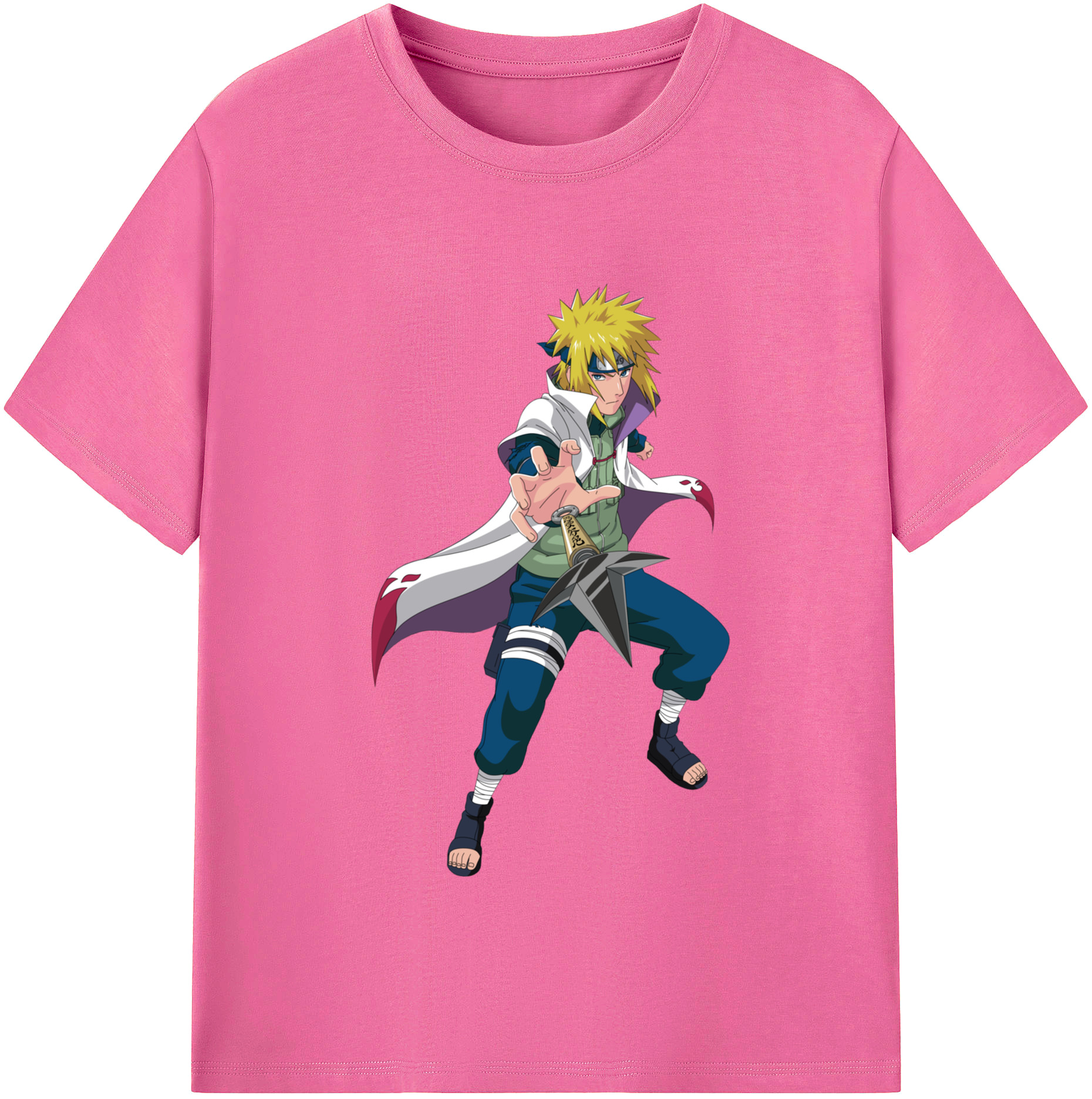 （画像用） NARUTO -ナルト- 波風 ミナト Namikaze Minato レディースカジュアルプリントTシャツ（綿100％）